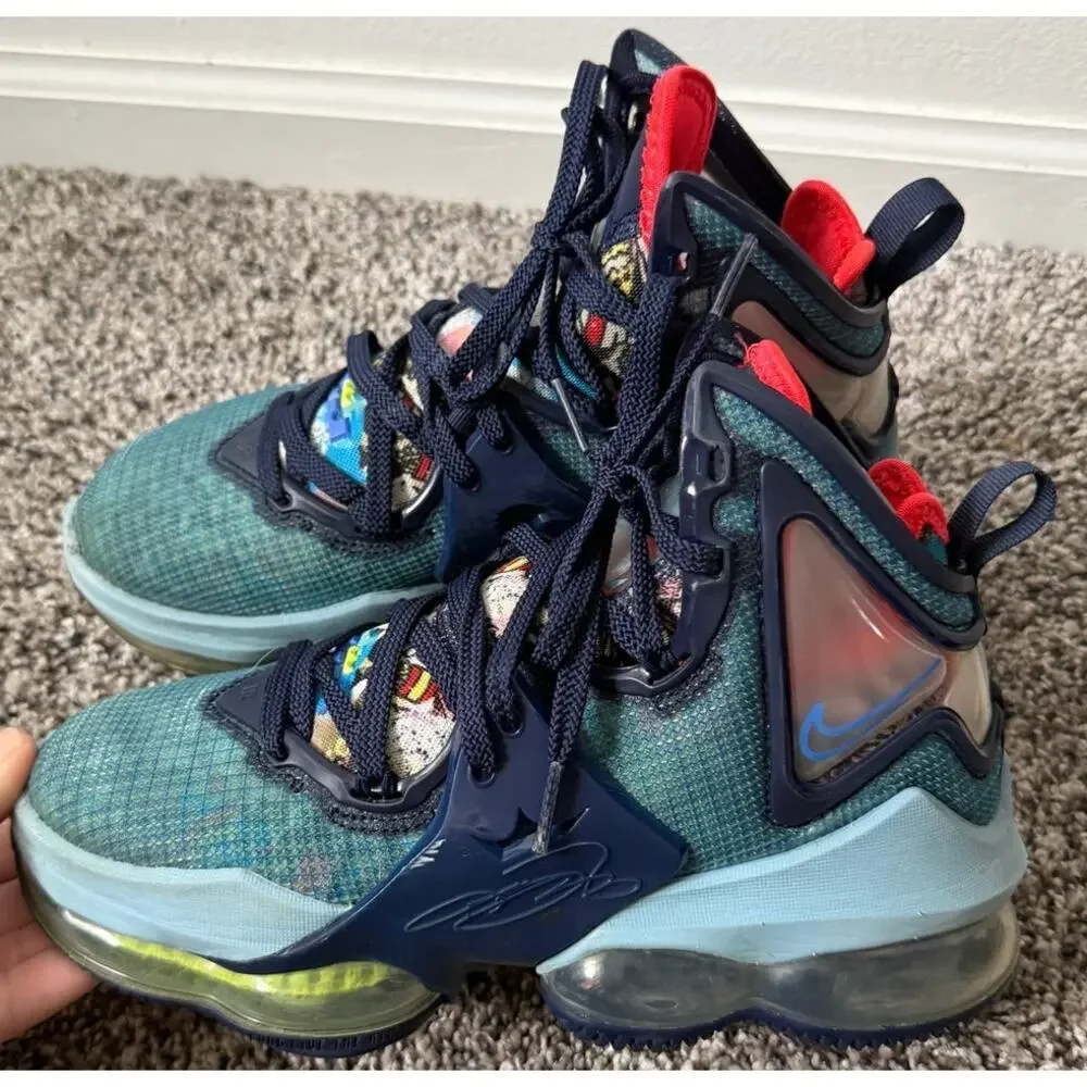 Nike LeBron 19 EP 'Fast food-dutch blue' youth size 4